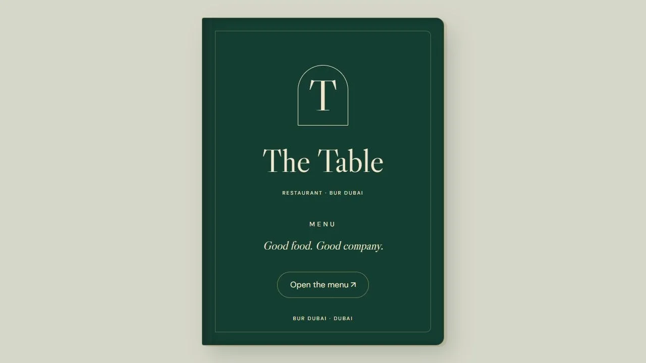 The Table website on desktop